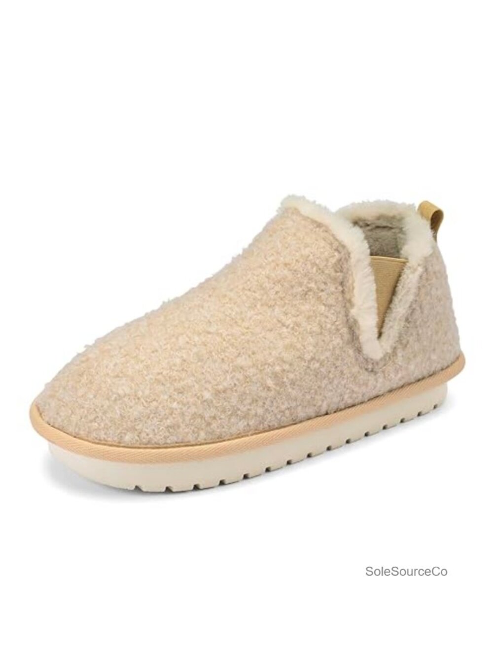 Cozy Faux Fur Lined Ankle Booties Slip On Pull On Comfort